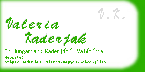 valeria kaderjak business card